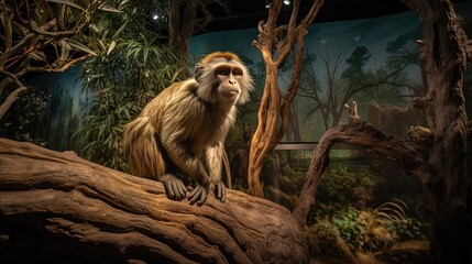 The interactive primate exhibit provides a unique opportunity for visitors to connect with primates and deepen their understanding of these intelligent. Generated by AI.