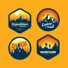 Mountain logo set