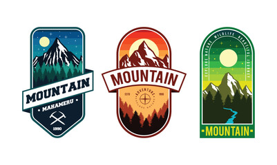 set of mountain labels