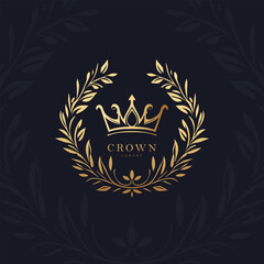 Crown vector emblem. Can be used for jewelry, beauty and fashion industry. Elegant, classic elements. Great for logo, monogram, invitation, flyer, menu, brochure, background, or any desired idea.