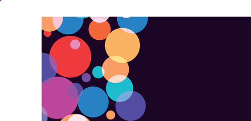 round glowing lights on a blue background, light reflection, vector illustration abstraction