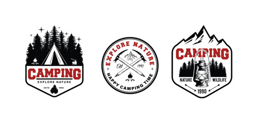 Obraz premium Camping badges set
