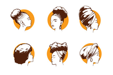 set of women with hair