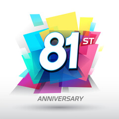 Obraz premium 81st Anniversary with confetti and celebration background