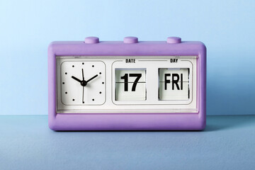 Friday 17th purple alarm clock