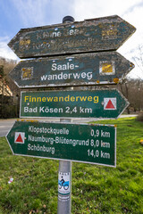 Beschilderung Wanderwege Saale Wanderweg