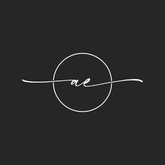 unique AE concept logo design vector illustrations