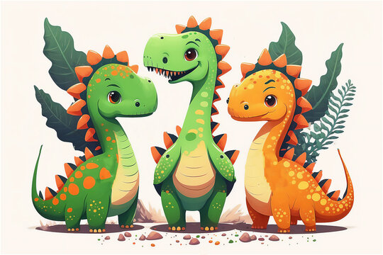 Cute little dinosaur, green, cartoon, dinosaur png