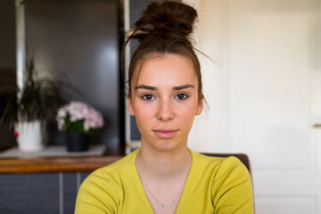 Portrait of young teenage woman. 
