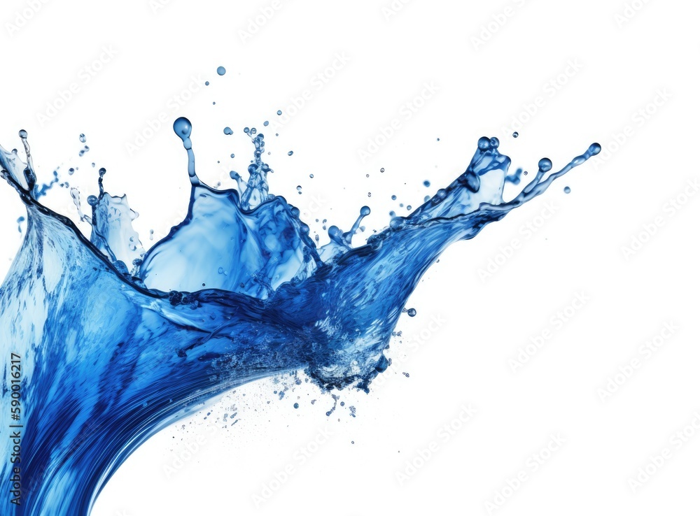 Aufkleber closeup of fresh and clear splash of water isolated on white background created with generative ai t