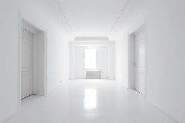empty white hallway for interior design. Generative Ai