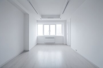 empty white room for living room or workspace. Generative Ai