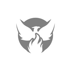 Phoenix fire Bird Logo isolated on transparent background