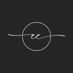 unique CC concept logo design vector illustrations