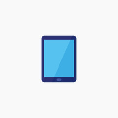 Tablet icon flat style. Isolated on white background. Vector illustration.