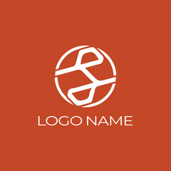 Logotype letter HS circle icon design