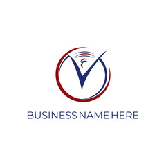 V letter business logo design for the brand or company