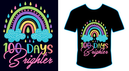 100 Magical Days Of School, Happy back to school day shirt print template, typography design for kindergarten pre-k preschool, last and first day of school, 100 days of school shirt
