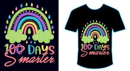 100 Magical Days Of School, Happy back to school day shirt print template, typography design for kindergarten pre-k preschool, last and first day of school, 100 days of school shirt