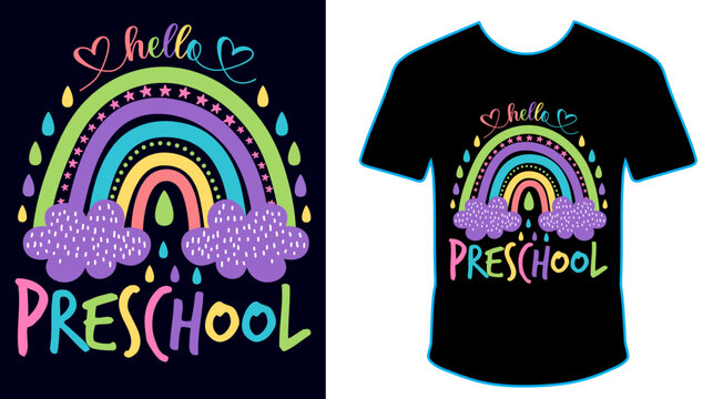 100 Magical Days Of School, Happy back to school day shirt print template, typography design for kindergarten pre-k preschool, last and first day of school, 100 days of school shirt
