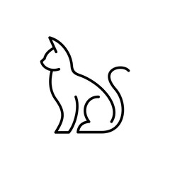 Animal cat sitting cute line simple logo