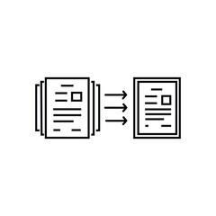 paperless concept of evolution to digital files. flat stroke trend modern lineart logotype graphic art design isolated on white background. concept of information security or save environment