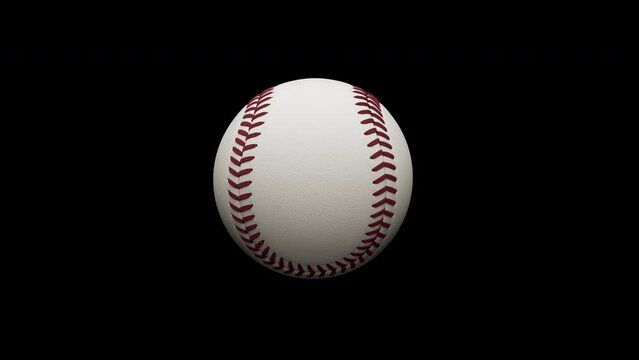 Isolated 3D Baseball Rotating Loop with Alpha Channel