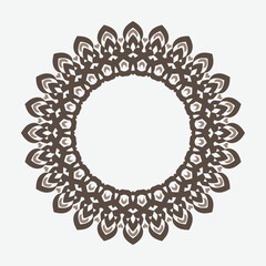 Decorative line art frame for design template. Elegant vector element Eastern style, place for text. Golden outline floral border. Lace illustration for invitations and greeting cards