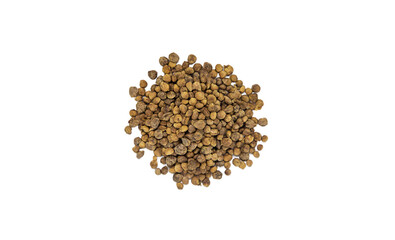 Seeds spinach isolate on white background. Selective focus.