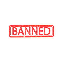 Banned rubber stamp. Red Banned rubber grunge stamp vector illustration - Vector