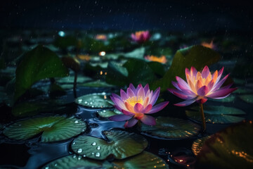 Obraz na płótnie Canvas lotus flower in the pond. Generative AI 