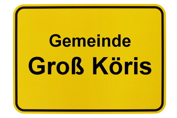 Illustration eines Ortsschildes der Gemeinde Groß Köris in Brandenburg