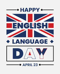 Fototapeta na wymiar Happy English language day t-shirt for print ready