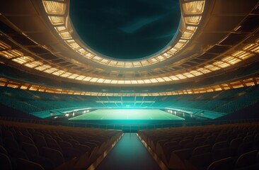 An interior of an arena. Generative AI.