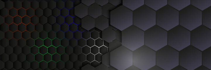 Abstract metallic hexagon layer background, vector