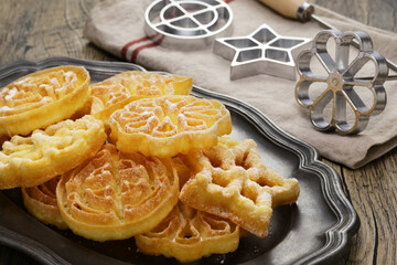 rosette cookies and rosette iron