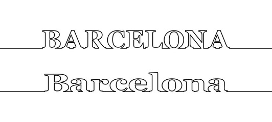 Contour line with the name of the city of BARCELONA in uppercase and capital letters.