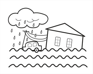 Global warming crisis and natural disaster concept. Illustration, vector.