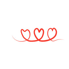 Heart Swirl Line Illustration 