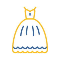 Wedding dress isolated vector icon