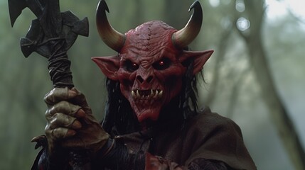 red horned demon shaman