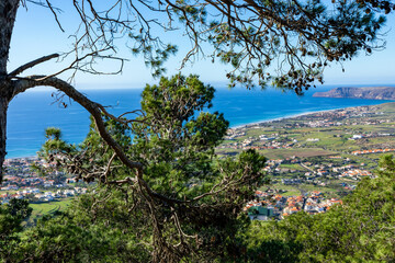 Porto Santo Landscape view from Viewpoint of Pico Castelo. Popular tourist destination in Portugal...