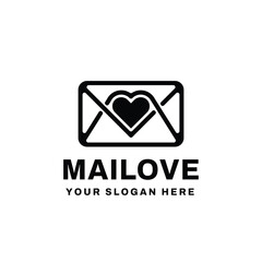 Fototapeta premium Mail Love Logo Vector Icon Illustration