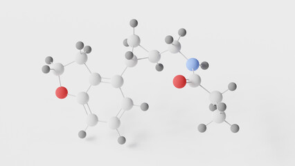 tasimelteon molecule 3d, molecular structure, ball and stick model, structural chemical formula sedatives