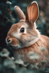 Naklejka na ściany i meble Close-up of cute bunny with soft colors