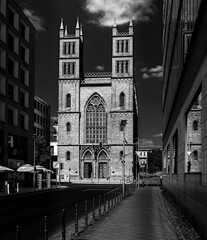 Schwarz-Weiß Fotografie, Friedrichwerdersche Kirche in Mitte, Berlin, Deutschland