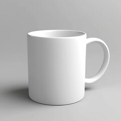 Obraz premium White Cup Mockup On Gray Background, Generative AI 