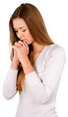 Praying Young Woman - Isolated