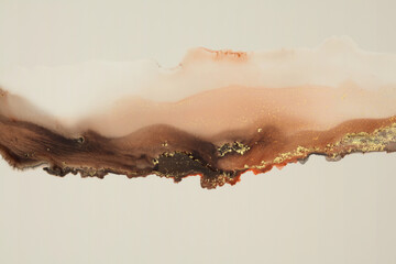Art Abstract watercolor and Alcohol ink flow blot painting cloud. Color canvas marble texture background. Beige, brown and Gold glitter.