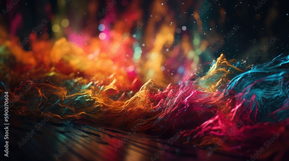 Poster a colorful abstract background with a blurry image of a wave of light in the middle of the image and